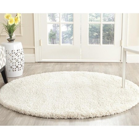 Safavieh 10 x 10 ft. Milan Shag Power Loomed 16 x 30 Round Area Rug, Ivory SG180-1212-10R